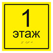 Тактильная табличка «Номер этажа» с дублированием азбукой Брайля, ДС2 (пластик 2 мм, 100х100 мм)